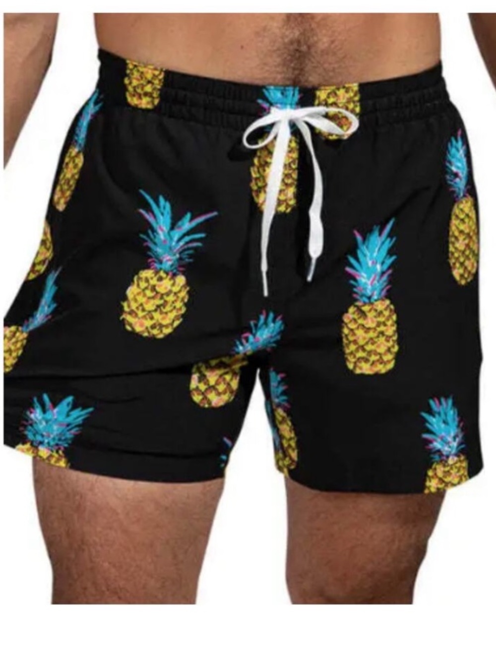 Chubbies The Pineapple Sundaes 5.5" Swim Trunks Men's Black Yellow M Vacation